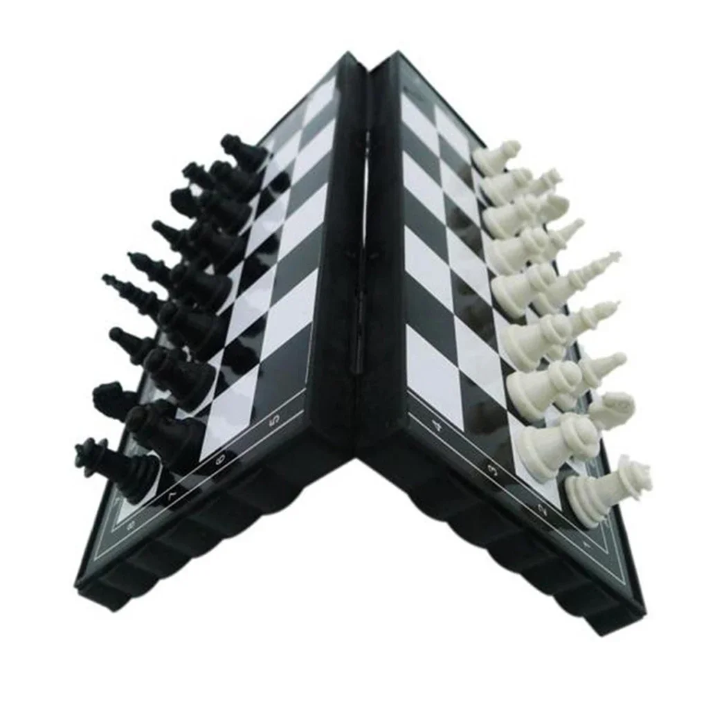 32pcs Mini Chess Set Folding Plastic Chessboard Lightweight Board Game Home Outdoor Portable Kid Toy Dropshipping