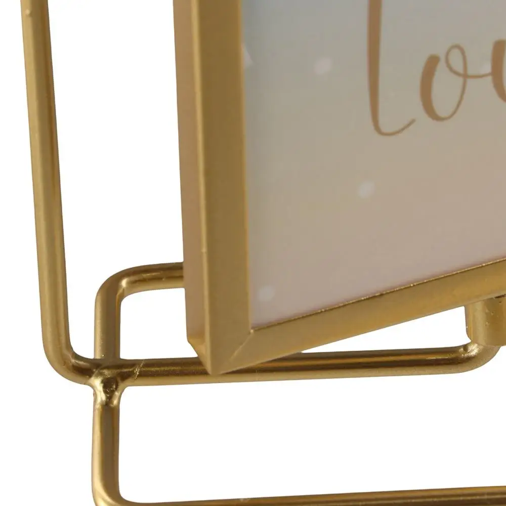 Desktop Ornament Not Easily Deformed Metal Photo Frame Rotating Minimalist Photo Frame Ornament Metal Craft Modern Living Room