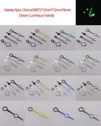 NH34 Snowflake GMT Four Watch Needle Silver/Black Watch Hands For Seiko NH34A GMT Movement Watches Pointers Replacement Parts