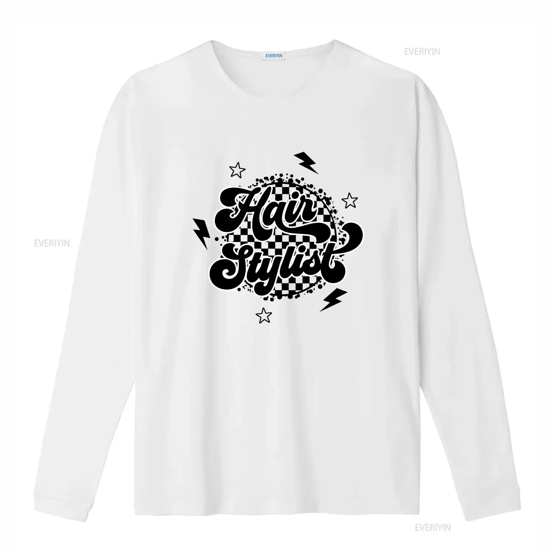 Retro Vintage Hair Stylist Cursive Script Print Casual T Shirt vintage Washed homme fashion Soft Stretched
