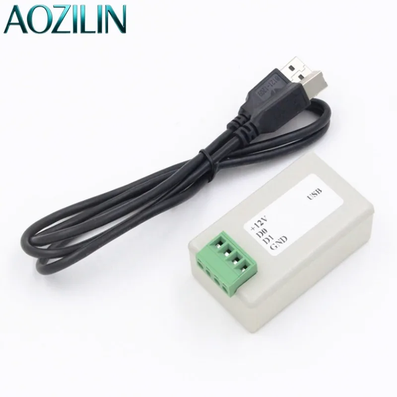 AOZILIN WG26 WG34 Wiegand to USB Adapter Virtual Keyboard & Virtual Serial Port Support Windows Android