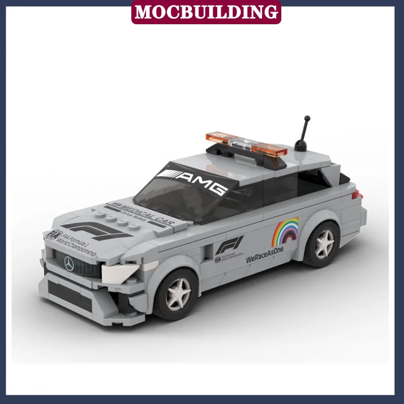 MOC City Car F1 Medical Car Model Building Block Assembly Transport Vehicle Boy Collection Toy Gift