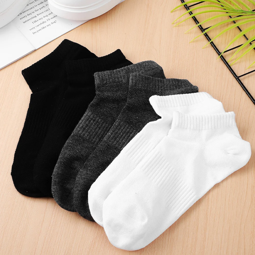 

5Pairs Breathable Mens Ankle Socks Cotton Mesh Short Casual Socks for Running Hiking Sports Use Male Running Sock
