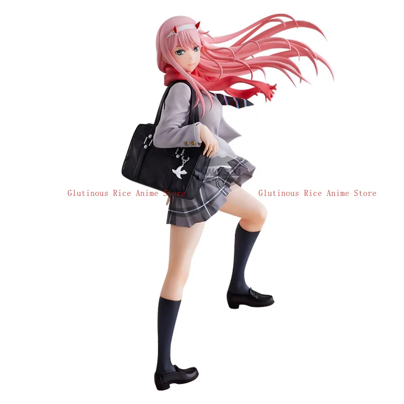 

ln stock 23CM Anime Figure DARLING in the FRANXX Autumn School Uniform Model Dolls Toy Gift Collect Boxed Ornaments PVC