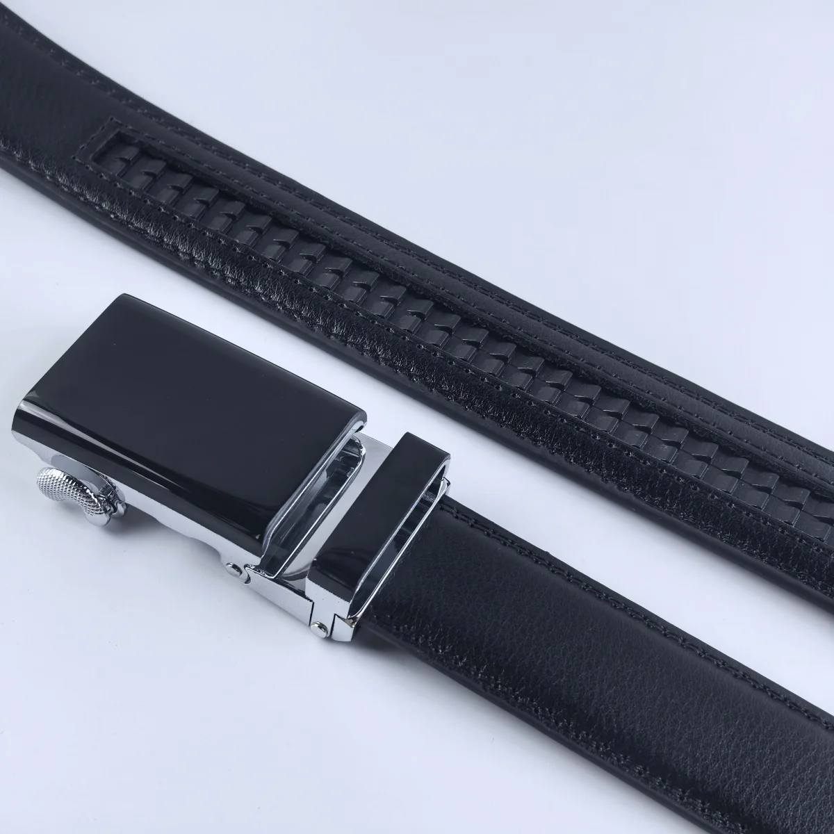 Automatic Leather Belt - Real Leather Ratchet Belt in 30mm or 3cm width - Men Leather Belt with Auto Lock Buckle