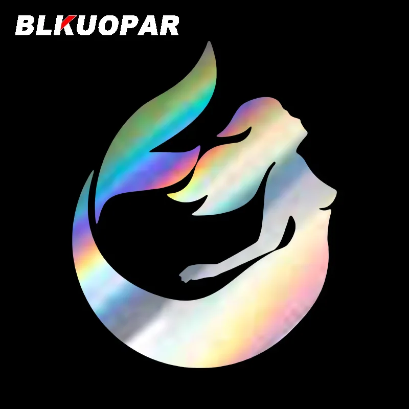 

BLKUOPAR Premium Beauty Mermaid Car Stickers Laser Personality Scratch-Proof Car Door Protector Original Sunscreen Decoration