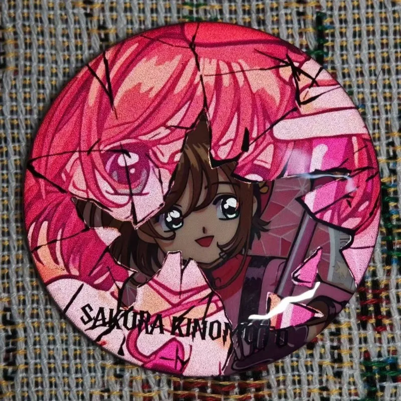 58 مللي متر بطاقة الآسر ساكورا أنيمي شارة صفيح دبابيس بلاستيكية زر دبابيس لحقيبة الظهر اكسسوارات مجوهرات جمع الهدايا #3