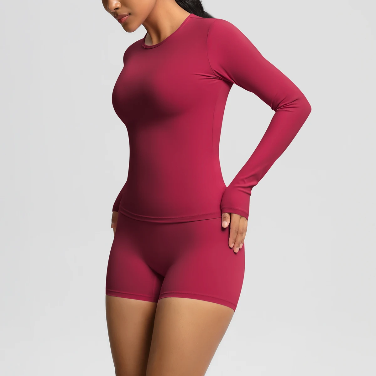 2 個スポーツウェアヨガセットジム服ヨガスーツ女性のためのフィットネスセットジャージスポーツ長袖クロップトップジムレギンス