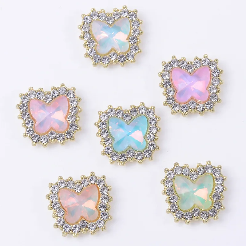 

Simple and stylish mobile phone case decorative alloy accessories, jewelry, mocha belt diamond butterfly flower plate diamond bu