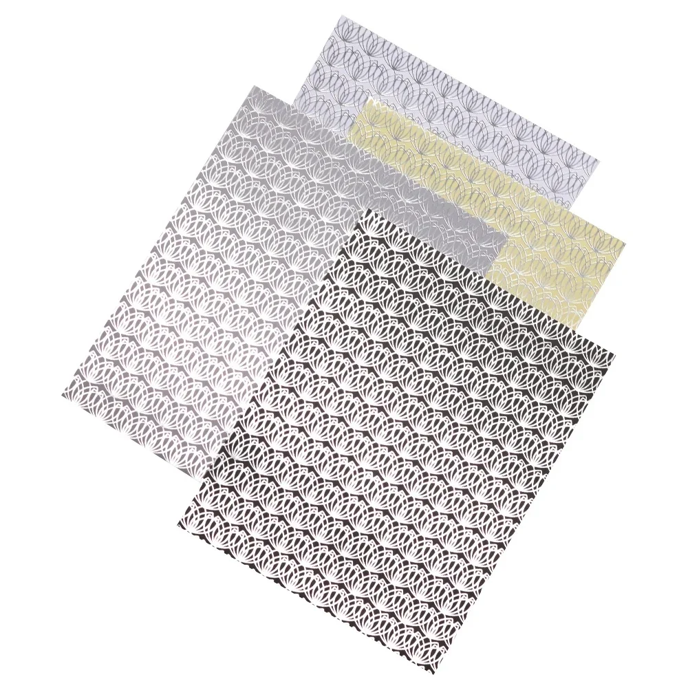 Kreative Goldblattblätter im A4-Format, strukturiertes, dekoratives Scrapbooking-Papier, Gold-Silber-Folien-Bastelpapierblock für Planer und Journaling – Detail 29