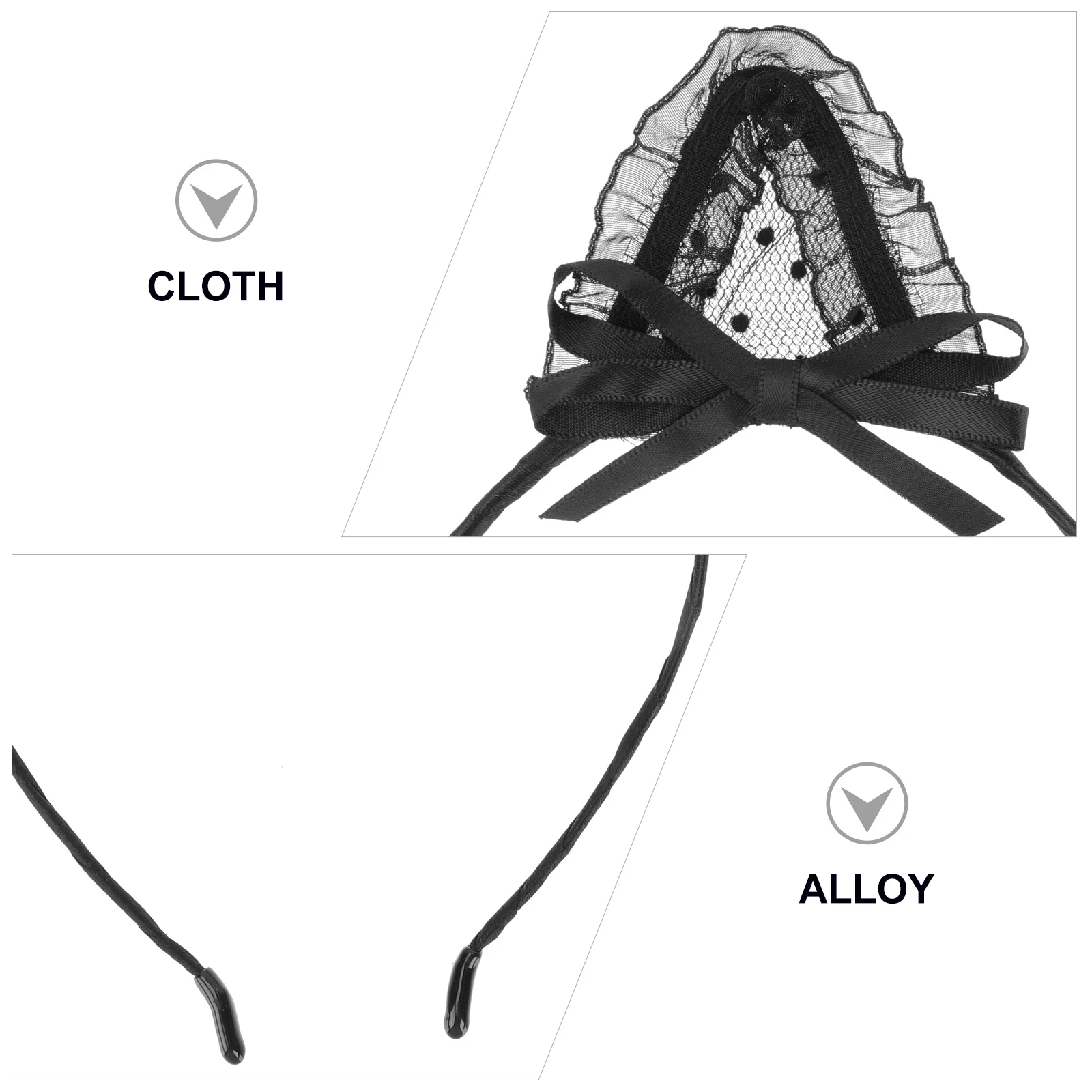 

2pcs Lace Headbands Cat Ear Design Lightweight For Cosplay Party Photo Prop Animal Ears Hairband Hair Accessory