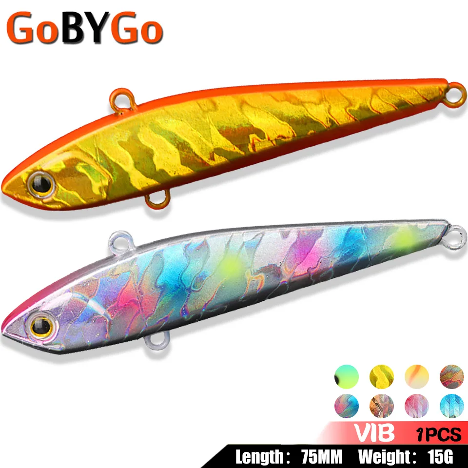 1Pcs Sinking VIB Mini Fishing Lures 75MM/15G Slight Winter Wobblers Vibration Hard Baits 3D Fisheyes Swimbait For Perch Carp