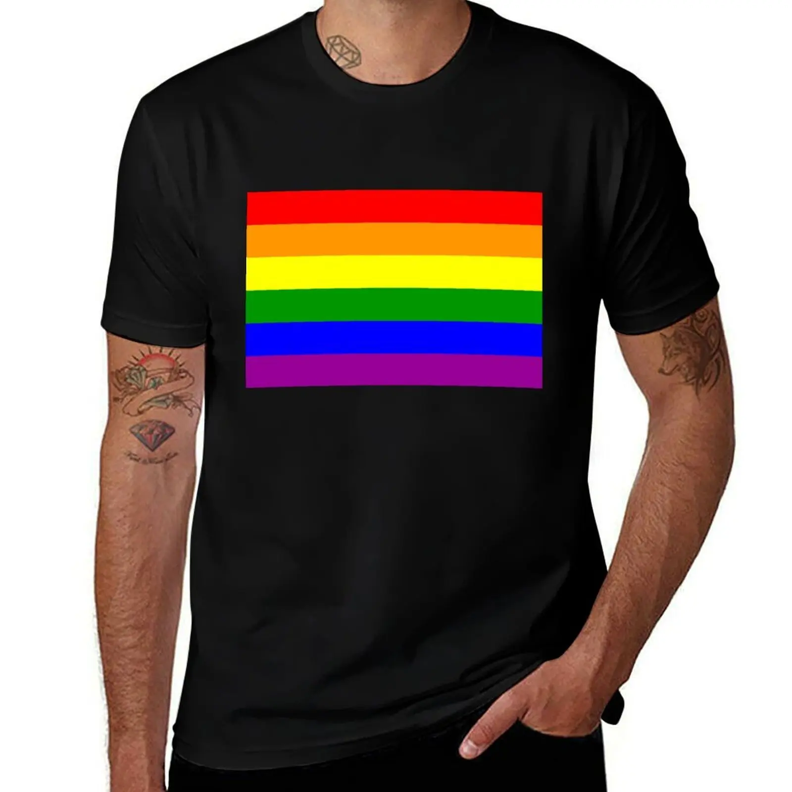 

Rainbow Flag Gay Lesbian Pride T-Shirt t shirts for man graphic tees t shirt for man T-Shirt
