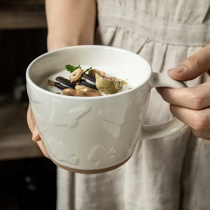 

Vintage Ceramic Coffee Mug Retro Breakfast Cup Unique Trendy Gift for Business Opening