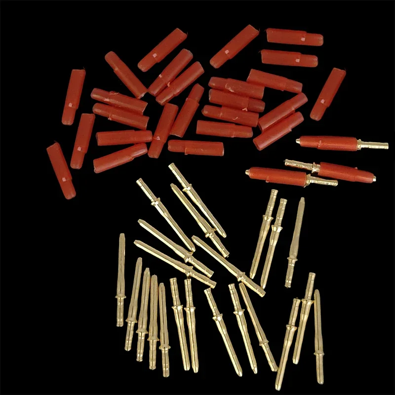 Dental Copper Conjunction Pin Die Model Pins Small Brass Pins with Red Plastic Sleeves Size 1.6*18mm