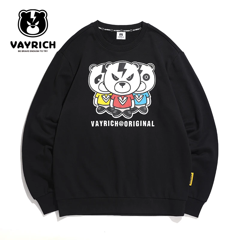 

Vayrich Branded Cotton Lightning Bears Cartoon Pullover Sweatshirts Streetwear Hip Hop Unisex College Casual Outerwear Coats