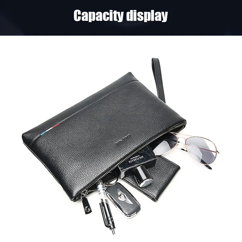 BOPAI Men Clutch Bags Genuine Leather Men Wallets Crazy Horse Leather Long Purse Male Handbag Multifunction Wallet