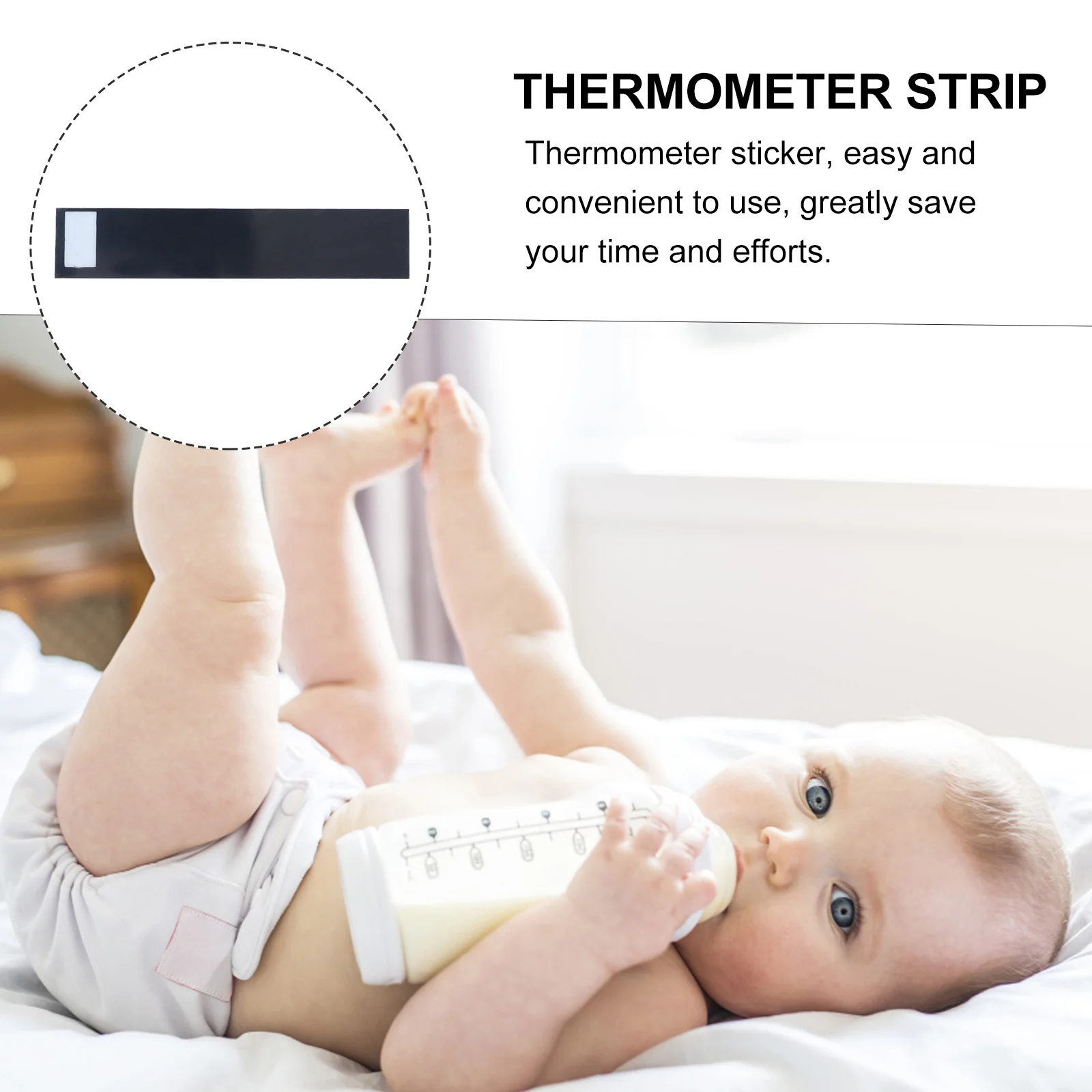 

3Pcs Infant Milk Bottle Thermometer Sticker Liquid Crystal Temperature Strip Adhesive Waterproof Fast Response for Baby Feeding