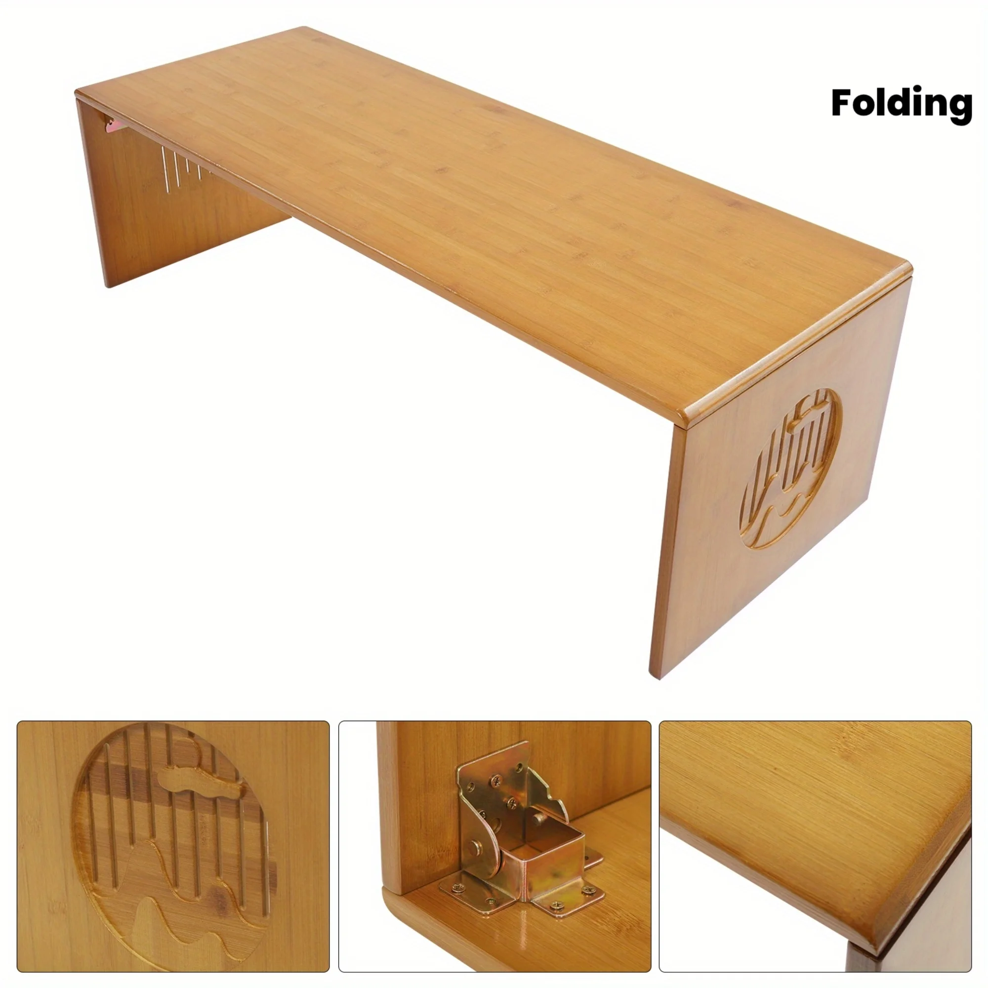 

Бесплатная установка: бамбуковый и деревянный кофейный столик - резной, складной, цвета чая, 39.37 * 14.57 * 11.81 дюймов, Кофейные столики