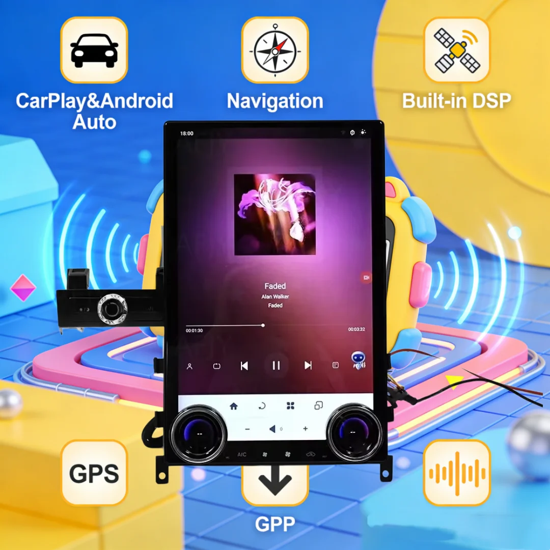 14.5“Android Multimedia For Nissan GTR 2008 2009 2010-2019 Car Navigation Full Touch AC Screen Built in Wireless CarPlay 4G WIFI