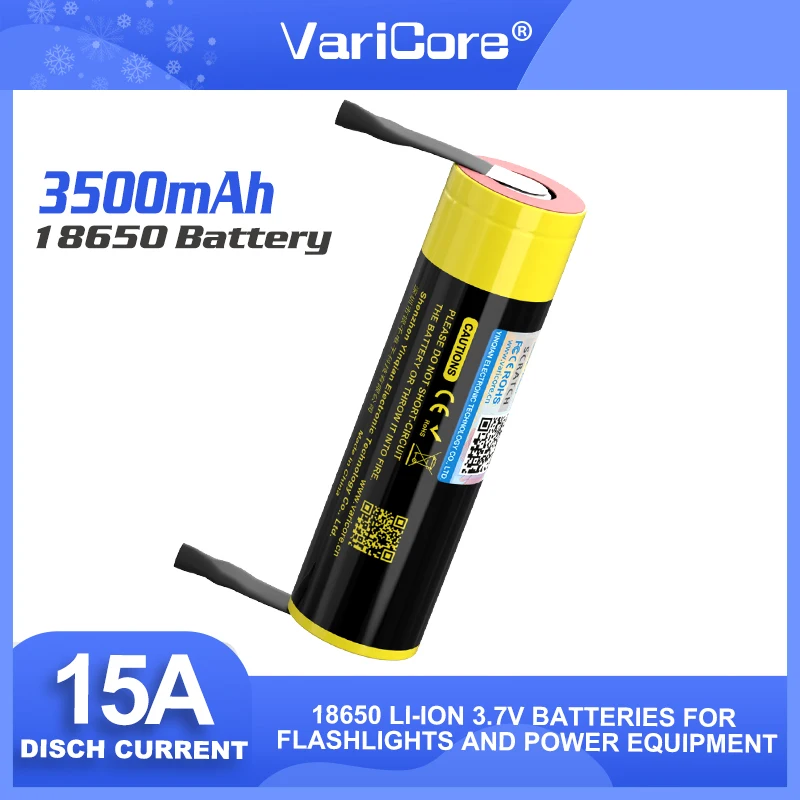 

VariCore VC-1835 18650 3.7V 3500mAh High Capacity Rechargeable Lithium Battery DIY Nickel