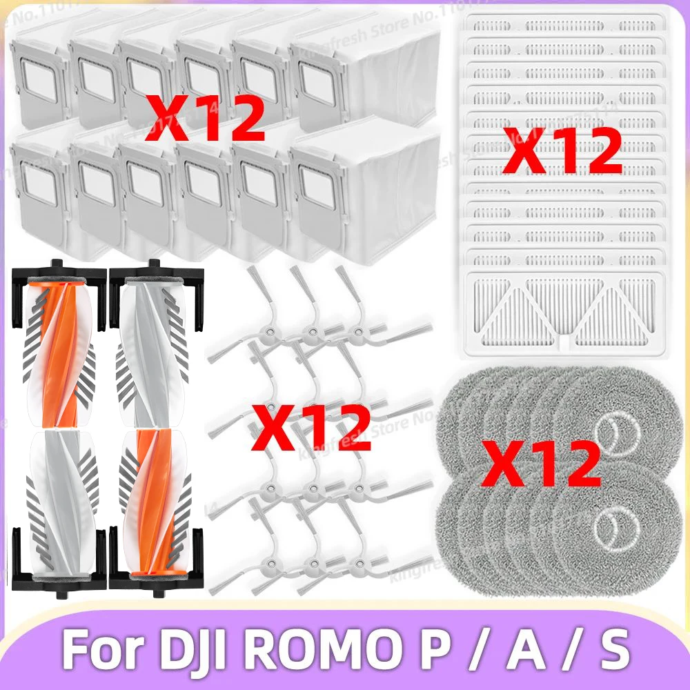 Compatibile Con Dji Romo P / Romo S / Romo A Parti Per Aspirapolvere: Spazzola Principale, Spazzola Laterale, Panno Per Mop, Sacchetto Della Polvere E Filtro Hepa