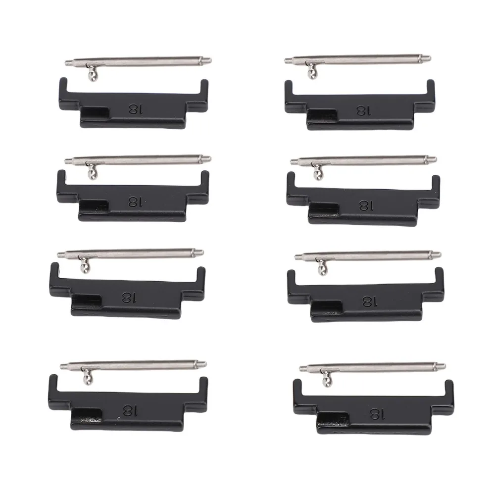 4 Pairs Metal Metal Watch Band Adapter Stainless Steel Universal Watch Band Connector Black Smart Watch Band Adapter