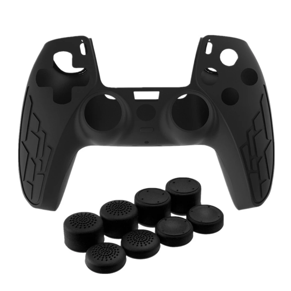 Voor PS5 Controller Siliconen Protector Cover Soft Anti-Slip Rubber Case Met 8Pcs Thumb Grip Caps Voor PS5 controller Accessoires