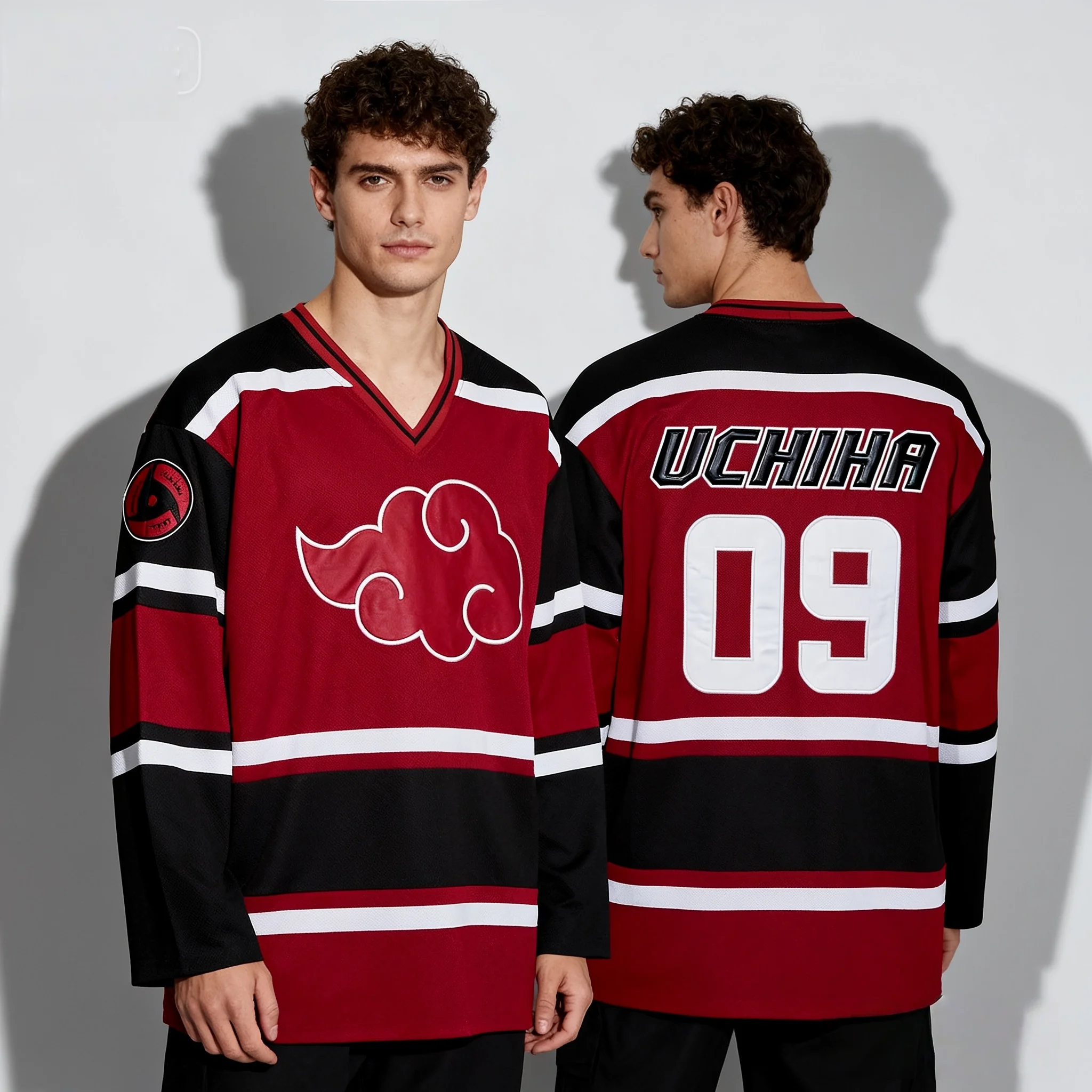 2025/26 Popular Anime One Piece Naruto Attack Giant Sportswear Long Sleeve T-shirt Top American Ice Hockey Jersey for Youth - Image 2