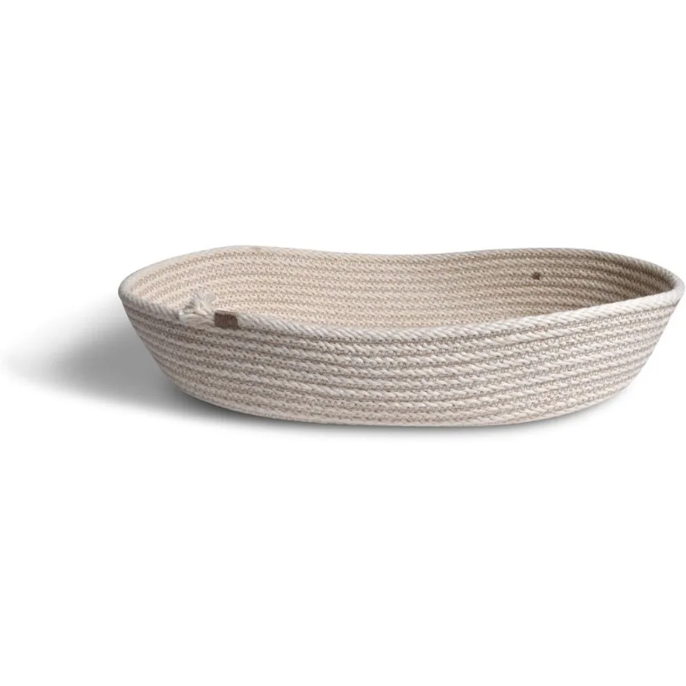 

Brklyn Home Handmade Rope Bread Basket, White/Taupe