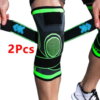 2 Pieces Reinforced Sports Knee Support Non-Slip Knee Pads