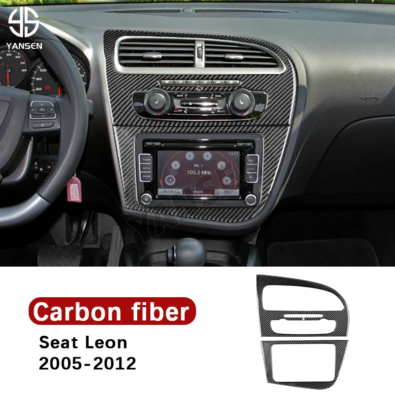 

Car Instrument AC CD Panel Carbon Fiber Sticker For SEAT Leon 2005 2006 2007 2008 2009 2010 2011 2012 Interior Accessories