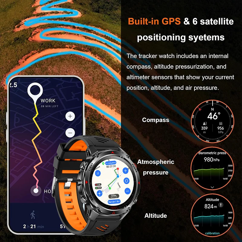Forerunner Military Grade AGPS Smart Watch 42mm 3ATM Waterproof Dual-band GPS Compass Altimeter AMOLED Swim Sports Smart Watches