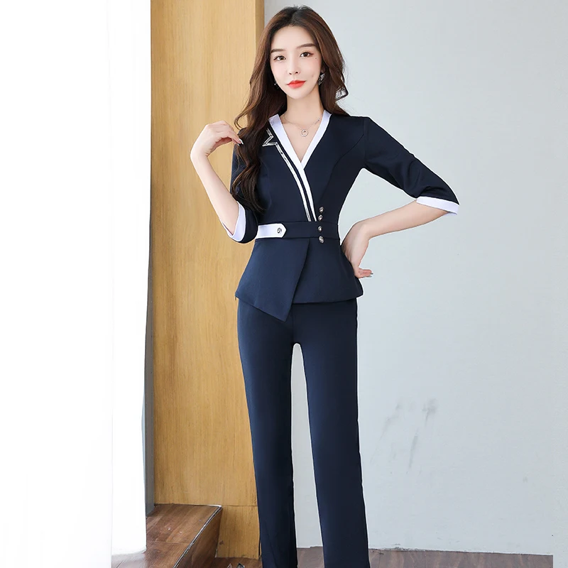 Professional Style Uniform Woman Beauty Salon Spa Hotel Waiter Esthetic Desk Massage Nail Beautician Cafe Sexy Work Clothes Logo