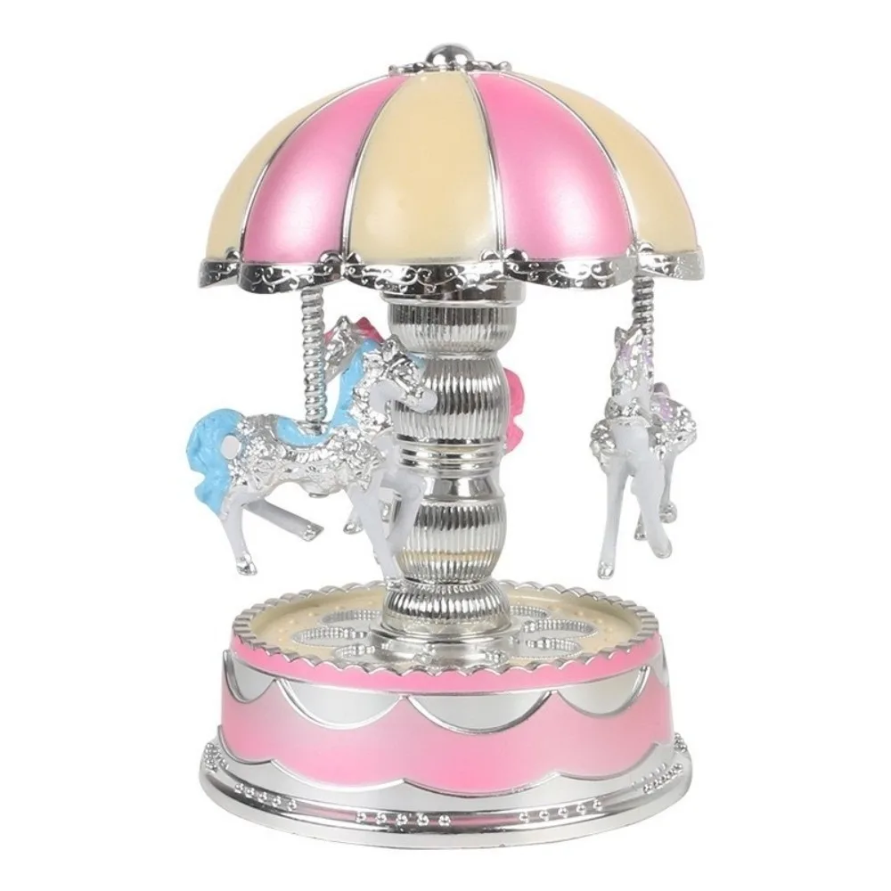 

Fantasy Exquisite Carousel Music Box Luminous Cartoon Carousel Ornaments Plastic Gifts Horse Music Box Home Decor