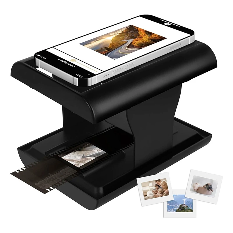 Mobile Film And Slide Scanner, 35Mm Slide And Negative Scanner With LED Backlight For Oldfilm To JPG, Support Editing