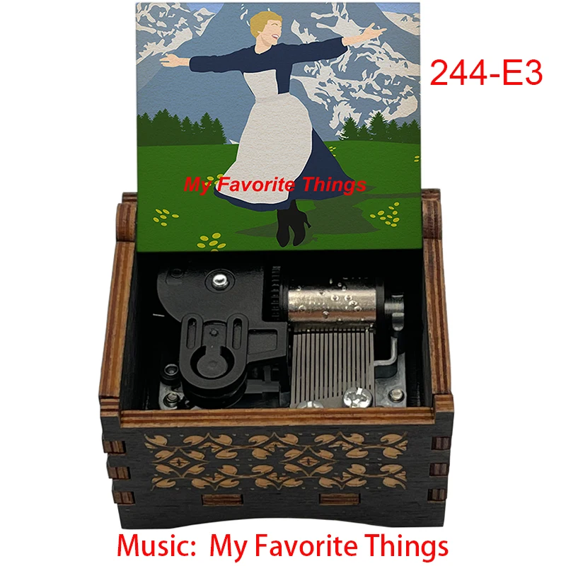 Do Re Mi My Favorite Things Wooden Wind Up Music Box صوت الموسيقى موضوع الأغنية الموسيقية هدية للطلاب المعلمين الهدايا #5
