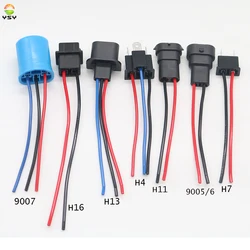 Conector de arnés de cables macho para bombilla de Faro, adaptador de enchufe de cableado, soporte de bombilla, H13, H11, 9005, 9006, 9007, H16, H7, 1 piezas