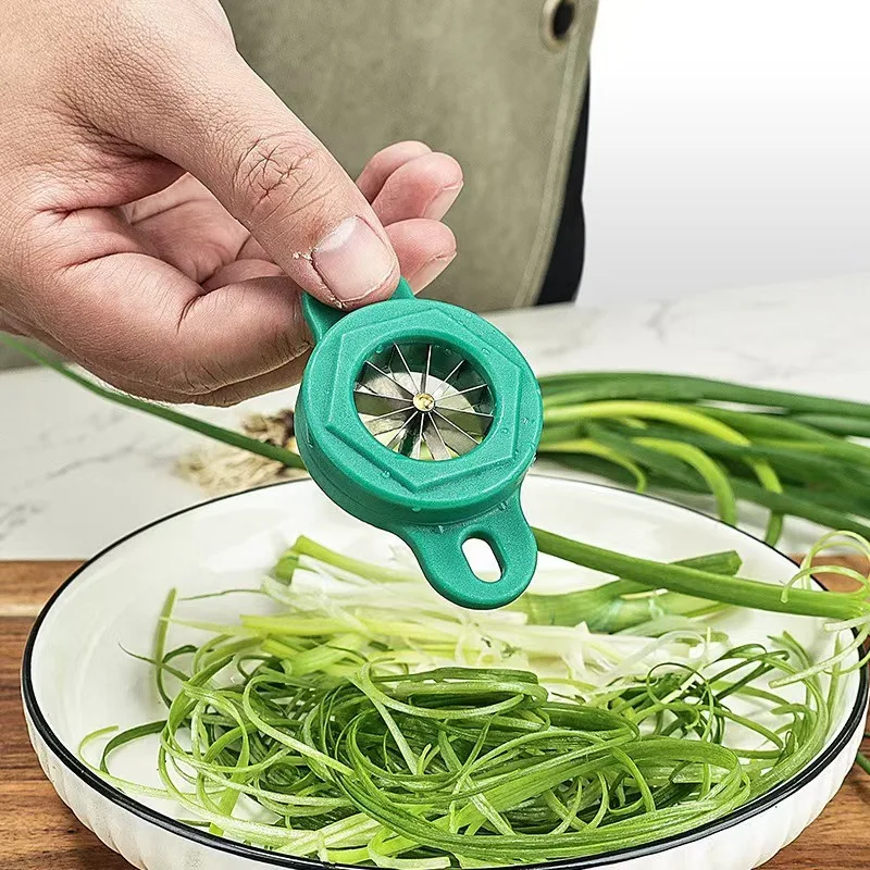Scallion Cutter Stainless Steel Plum Blossom Scallion Cutter Household Quick Scallion Wire Drawing Tool Kitchen Gadgets