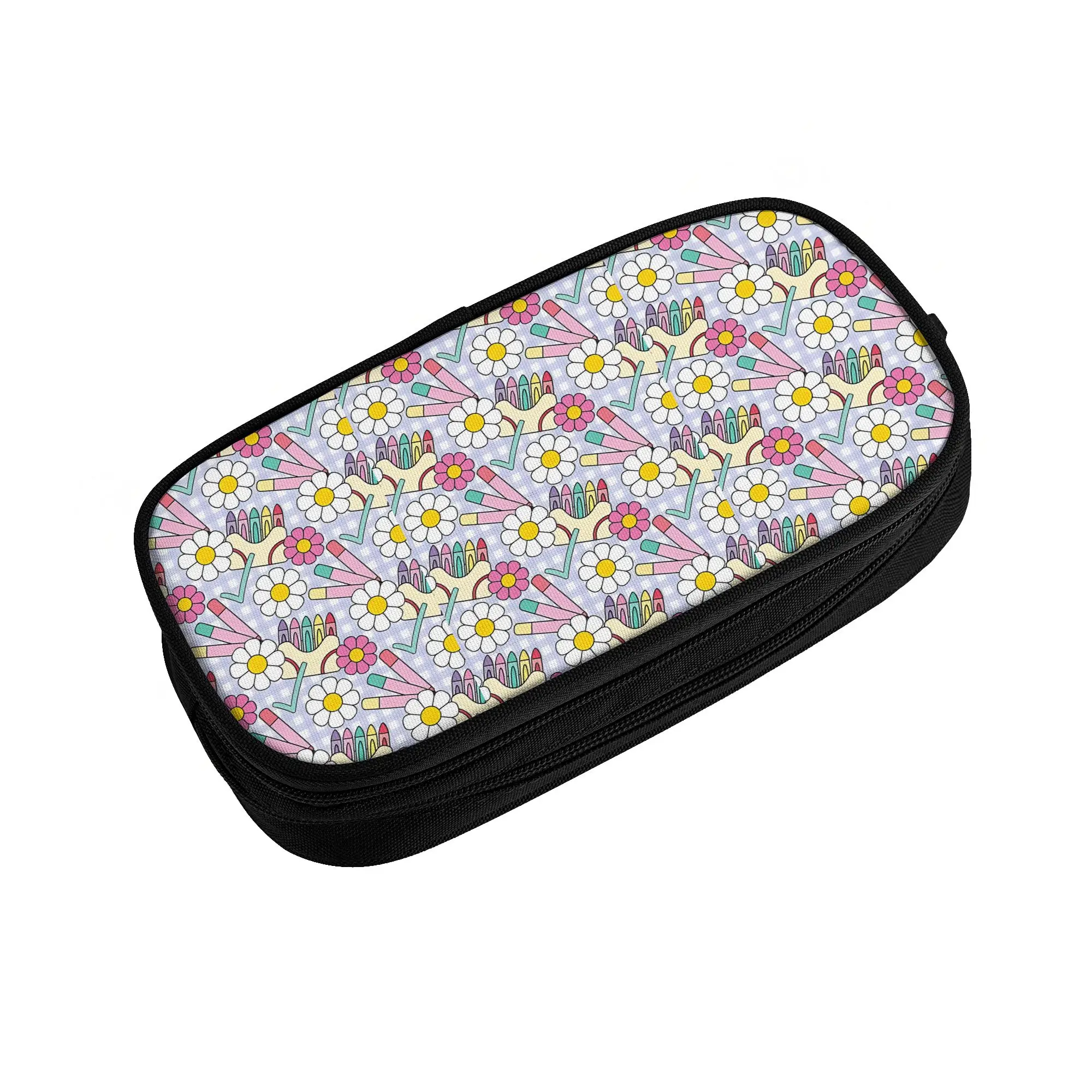 1 piece Stylish Teacher Pattern Stationery Spring Summer Pencil Case Boys Pen Bag Back To School Office Stationery Bag