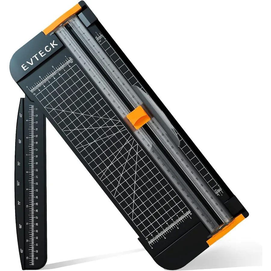 Paper Cutter 12 Inch Paper Trimmer Slider Crafting Scrapbooking Supplies for A4 Vinyl Photo Cardstock with Security Blade and F