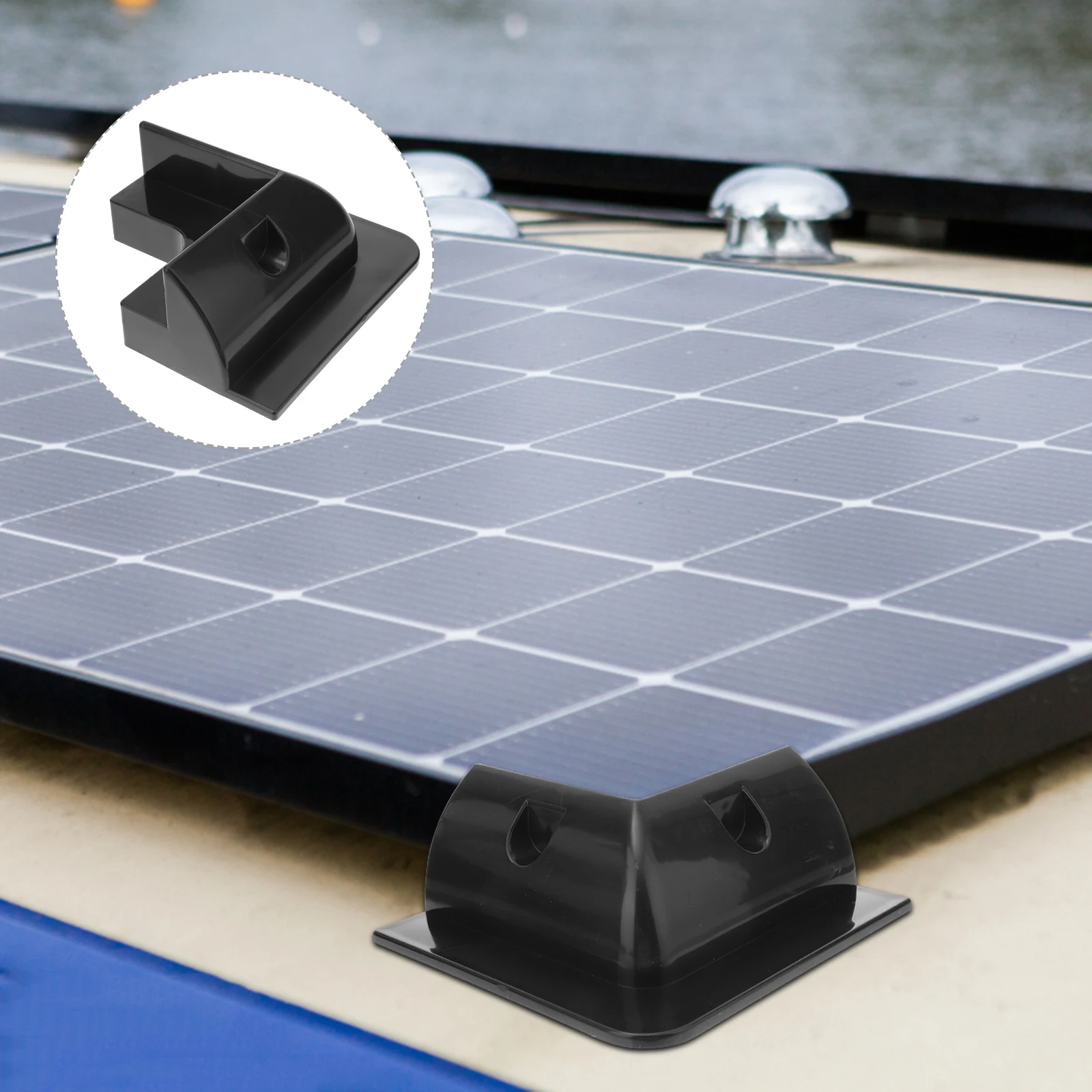 

4pcs RV Solar Panel Bracket Mounting Kit Durable Roof Trailer Boat Rack Flat Surface Support Brackets For Garage Shed Connector
