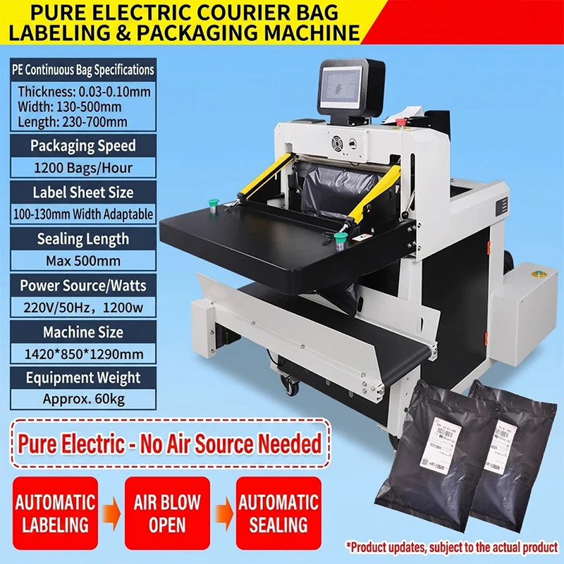 High-efficiency automatic express packaging machine, polyethylene bag sealing machine, express packaging machine