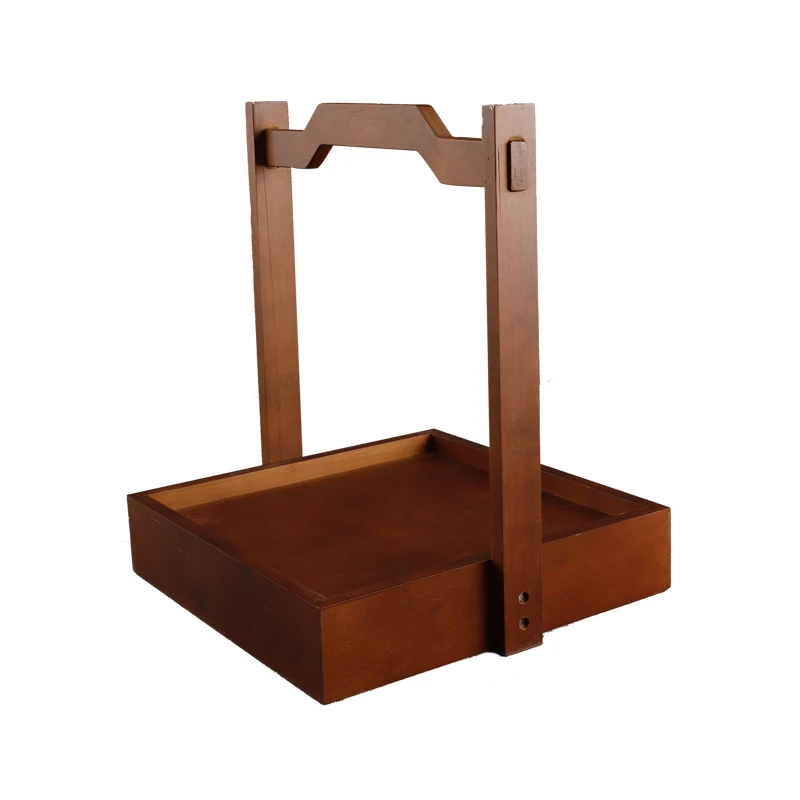 

New Chinese style carved wooden portable box, retro food box, picnic