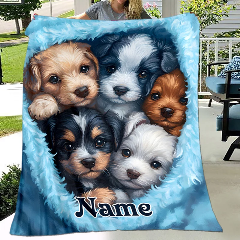 Personalized Dog Lover's Blanket - Soft, Reversible & Warm Flannel Throw for Sofa or Bed | Machine Washable with Vibrant 3D Prin