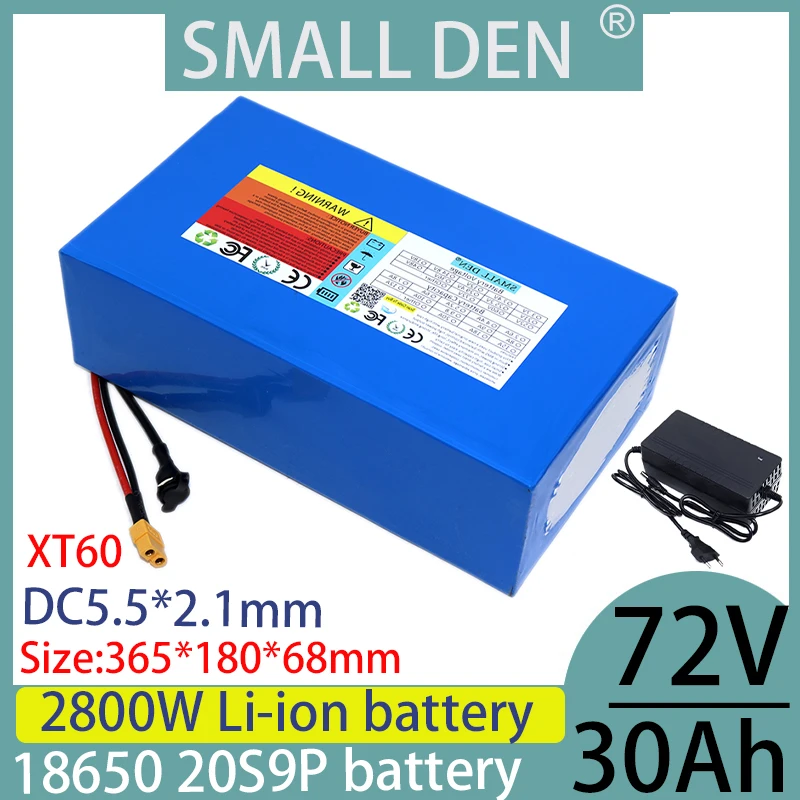 

72v 30ah new 18650 lithium battery pack 20S9P is suitable for various transportation vehicles with high power+84V 2A3A5A charger