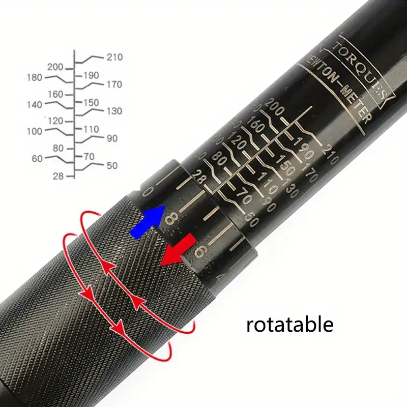 Torque Wrench Round Tube High Precision Adjustable Professional Bicycle Torques Key Ratchet Car Bike Automotive Hand Tools