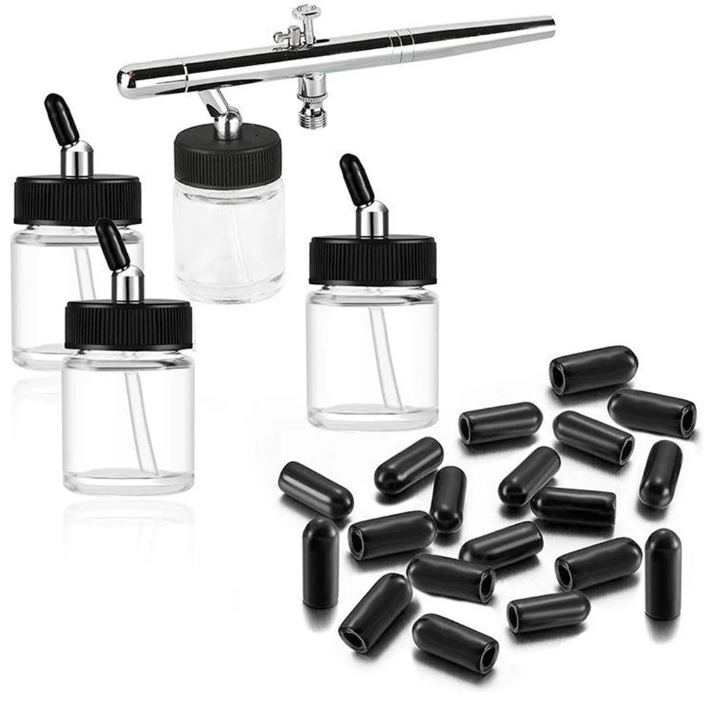 

20 Pcs Pigment Bottle Mouth Caps Airbrush Replacement Nozzle Parts Jar Lids Bottle Accessories for Spray Pen