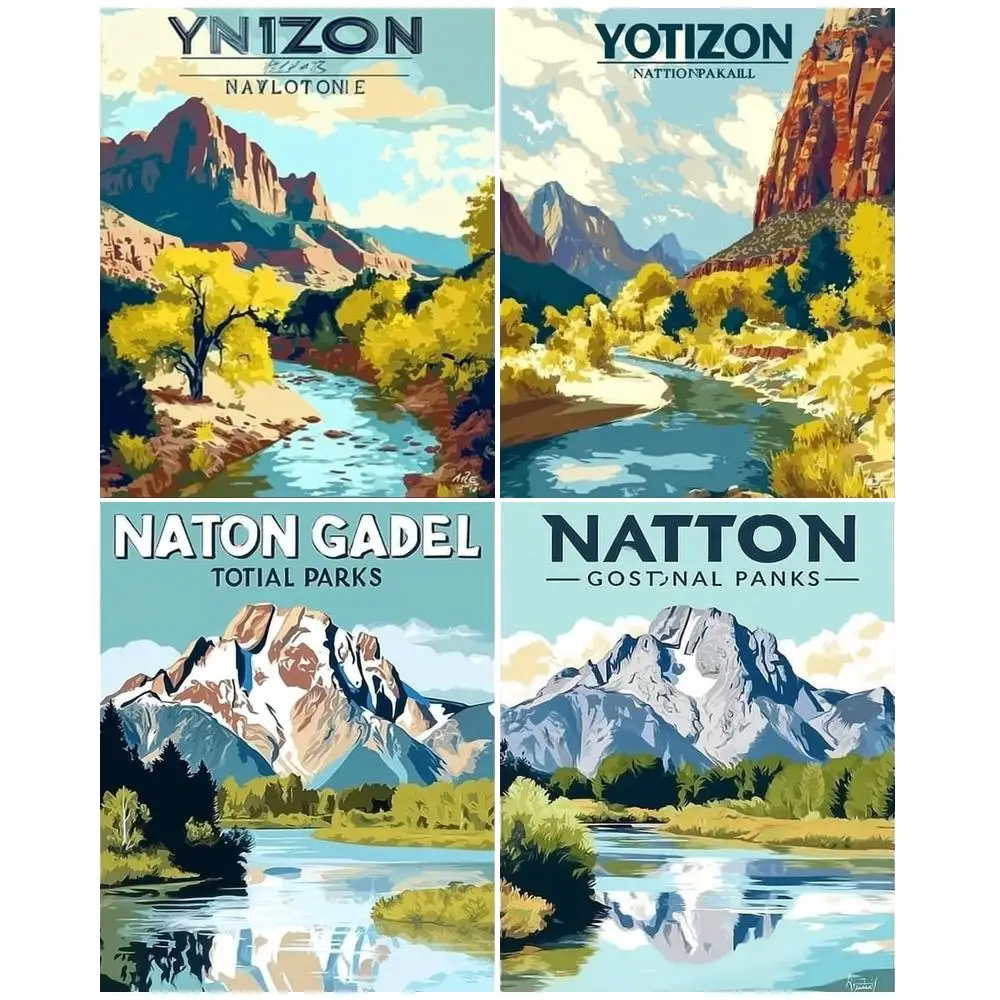 

GATYZTORY Painting By Numbers For Adults Mountain Landscape Paintings DIY Kits HandPainted On Canvas With Framed Drawing