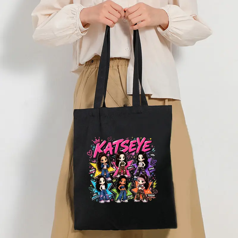 Women's Tote Bag KATSEYE World Tour Large Capacity Multi Functional Travel Bags Fashion Shopping Bags Female Kpop Fan Gifts